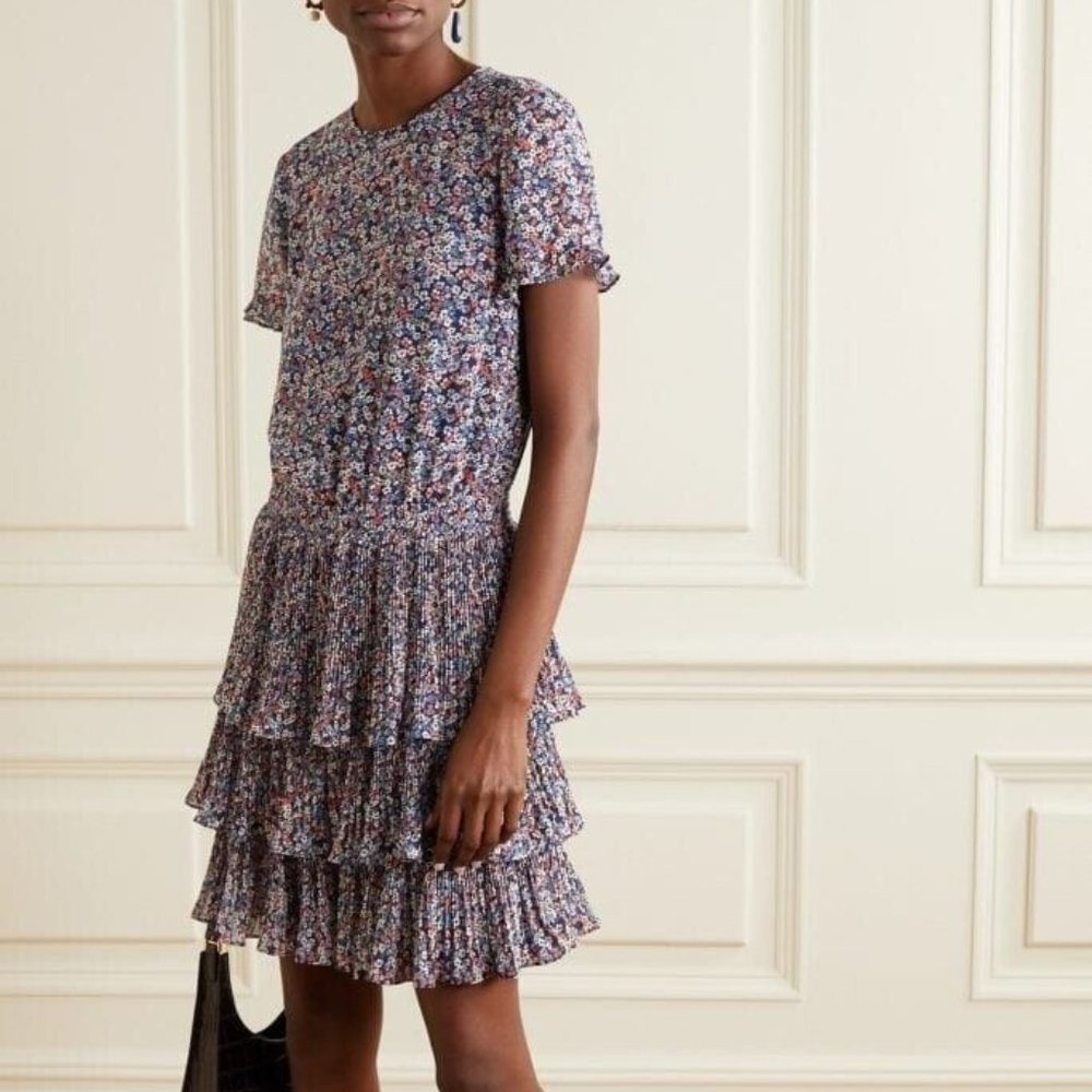 ❤️ $175 Michael Kors Georgette Tiered Ruffle Dress; Size XL